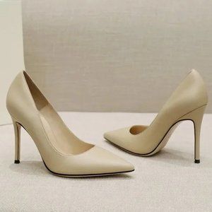 New leather sexy pointy, shallow, high heels